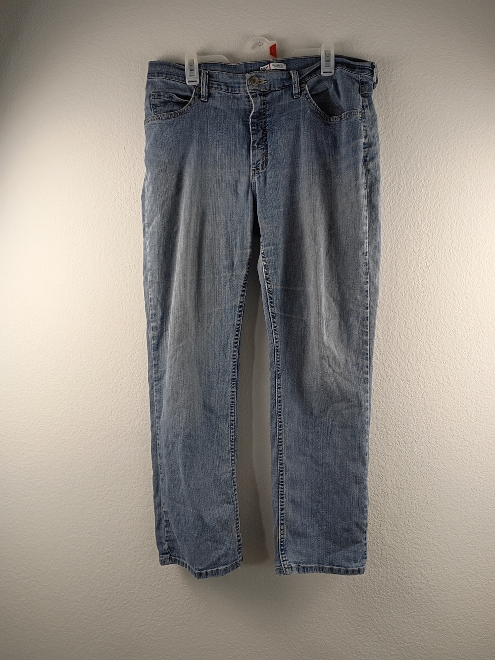 Lee Riders Classic Fit Straight Leg Jeans 16M Light Medium Wash Stretch
